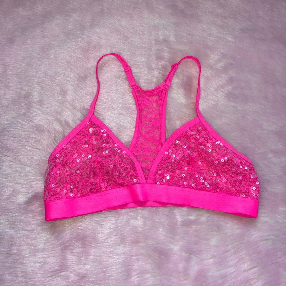 NWOT PINK sequin bralette